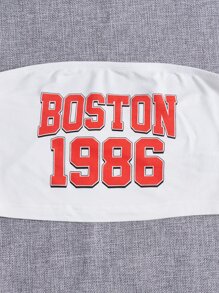 SHEIN Coolane 字母圖案短款抹胸上衣