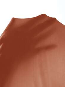 SHEIN PETITE Áo hai dây màu trơn Giải trí - Rỉ Nâu - Xem 3