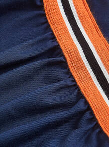 SHEIN ICON Bikercore Letter Embroidery Contrast Binding Halter Summer Top - Navy Blue - View 4