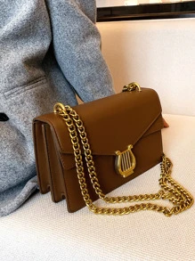 Túi vai Chuỗi Đôi tay cầm Thanh lịch - Cà phê nâu - Xem 2