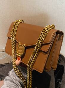 Túi vai Chuỗi Đôi tay cầm Thanh lịch - Cà phê nâu - Xem 3