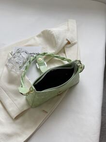 Dập nổi cá sấu Đồ trang trí khóa Cái túi - màu xanh lá - Xem 4