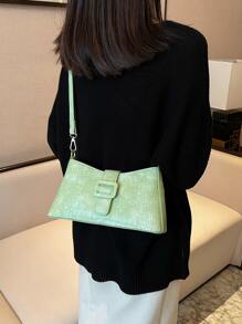 Dập nổi cá sấu Đồ trang trí khóa Cái túi - màu xanh lá - Xem 5