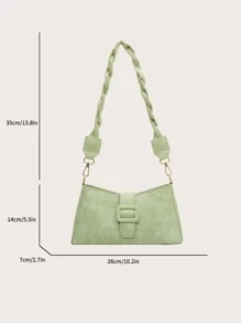 Dập nổi cá sấu Đồ trang trí khóa Cái túi - màu xanh lá - Xem 6