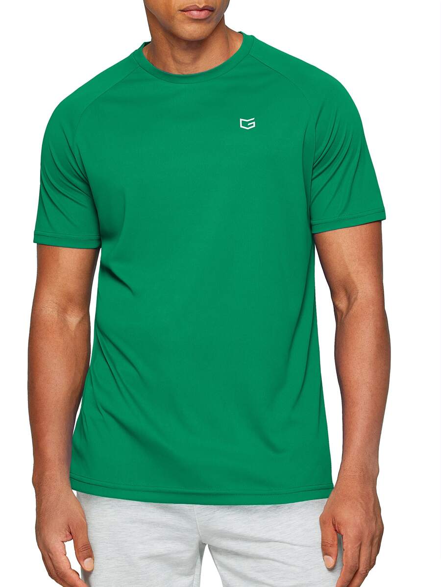 G Gradual Hombres Camiseta deportiva con estampado de dibujo de manga raglán - Verde - Ver 1