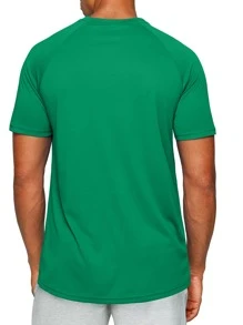 G Gradual Hombres Camiseta deportiva con estampado de dibujo de manga raglán - Verde - Ver 2