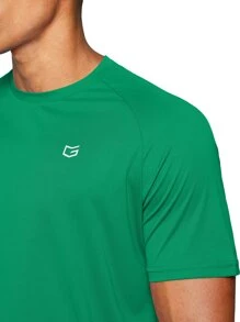 G Gradual Hombres Camiseta deportiva con estampado de dibujo de manga raglán - Verde - Ver 4