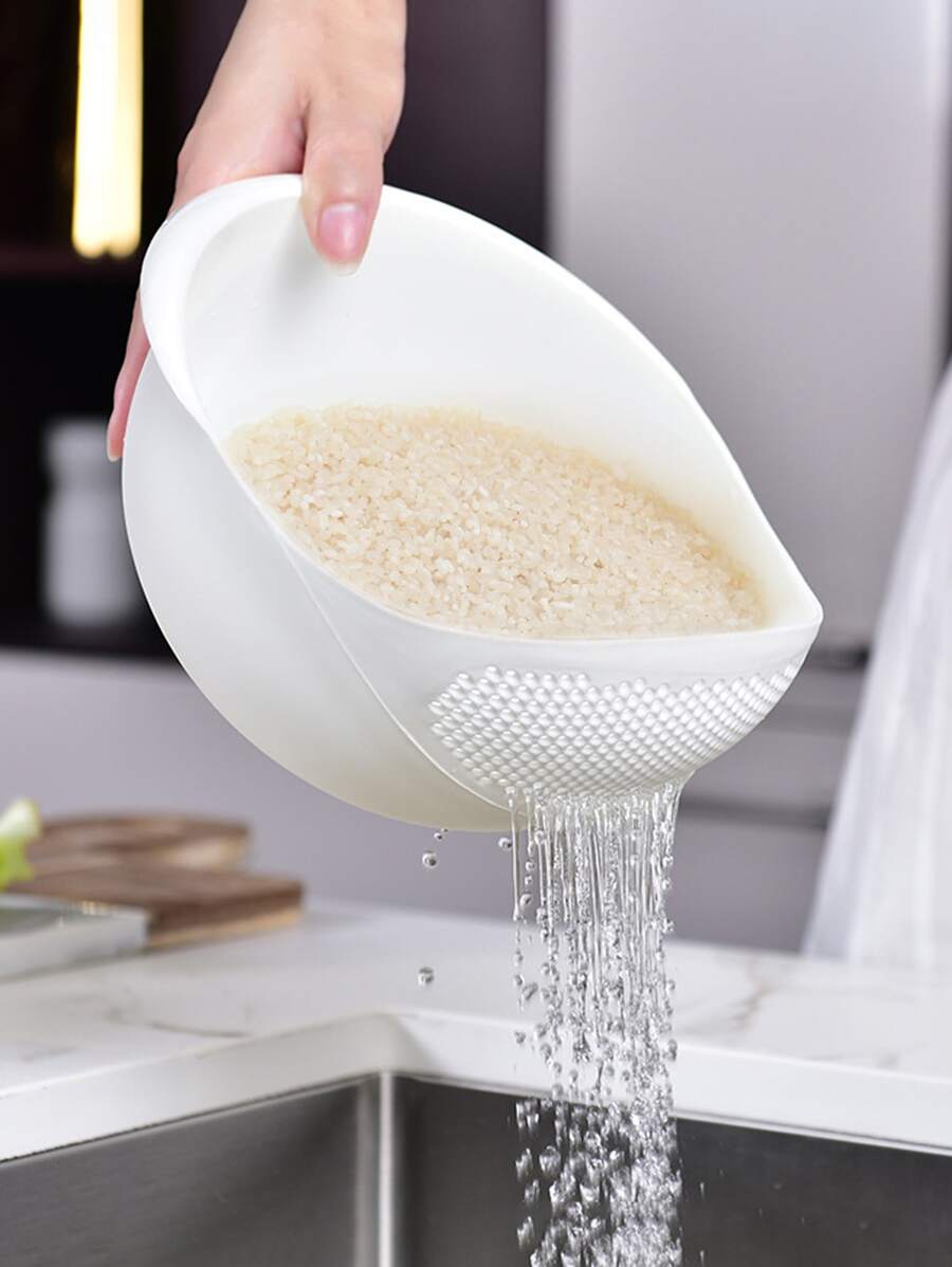 1入組塑料瀝水籃白色多功能廚房水果和蔬菜瀝水籃 - 白色 - 查看 1