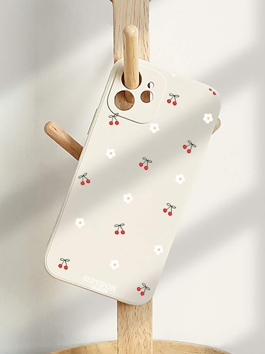 1pc Soft Silicone Phone Case With Delicate Ditsy Floral, Compatible With Apple 16 Pro Max/16 Pro/16 Plus/16 And Phones