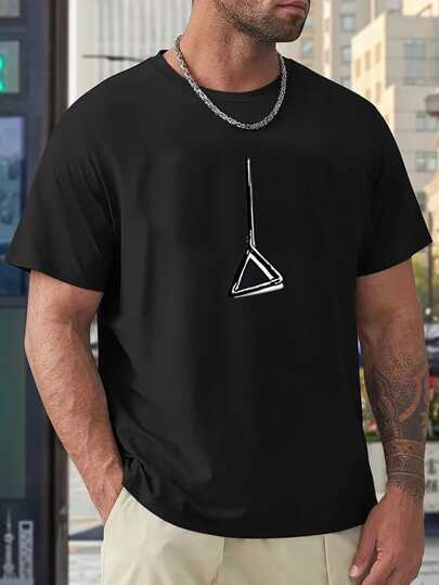 Hombres Camiseta con estampado geométrico