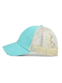 Men Ripped Trucker Hat - Mint Blue - View 3