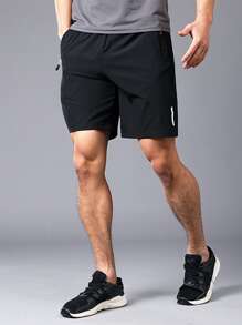 Quần short nam cạp chun có túi chéo, thoáng khí. - màu đen - Xem 1