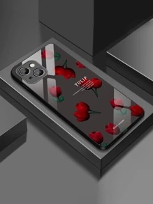 1 Ốp lưng điện thoại bằng kính cường lực màu đỏ hồng độ phân giải cao tương thích với Apple IPhone 16/16 Pro/16 Plus/16 Pro Max, A55/A54/A53, S24/S24 Ultra/S24 Plus/S24 FE, Pixel 9/9 Pro/9 Pro XL và nhiều mẫu điện thoại khác - Nhiều màu - Xem 1