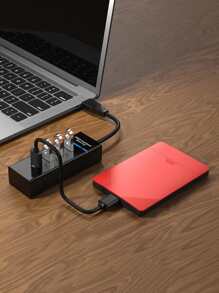 4-Port USB Hub Splitter - Black - View 3