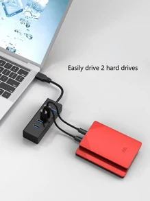 4-Port USB Hub Splitter - Black - View 4