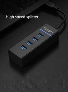 4-Port USB Hub Splitter - Black - View 5