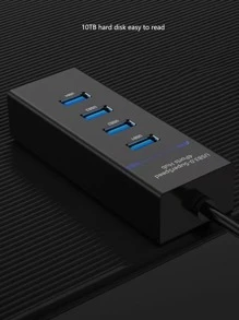 4-Port USB Hub Splitter - Black - View 7