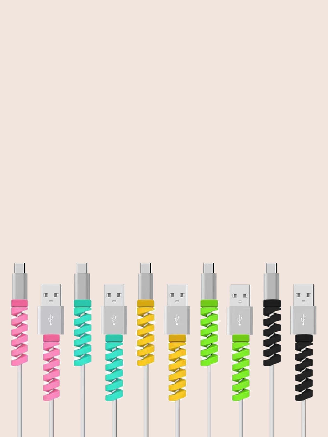 10入組隨機數據線抗折保護裝置 - 彩色 - 查看 1