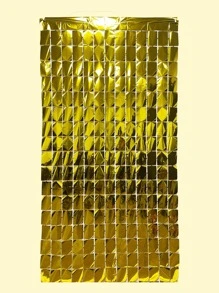 1入組PET流蘇窗簾派對用豪華金屬箔窗簾 - 金色 - 查看 4