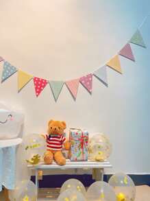 1 Giấy Kéo Cờ, Sọc & Họa Tiết Chấm Bi Tam Giác Trang Trí Treo Cờ Cho Đảng - Nhiều màu - Xem 2