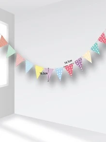 1 Giấy Kéo Cờ, Sọc & Họa Tiết Chấm Bi Tam Giác Trang Trí Treo Cờ Cho Đảng - Nhiều màu - Xem 3