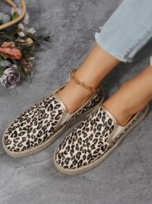 Fall/Winter Women Leopard Pattern Slip-On Shoes, Vacation Sneakers - Multicolor - View 6