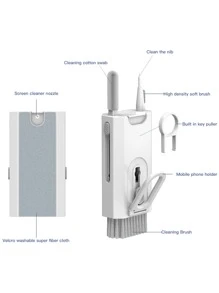 便攜式多功能無線耳機插頭清潔筆清潔完整套裝清潔除塵筆清潔筆耳機插頭清潔刷 - 白色 - 查看 6