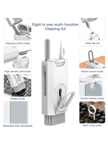 便攜式多功能無線耳機插頭清潔筆清潔完整套裝清潔除塵筆清潔筆耳機插頭清潔刷 - 白色 - 查看 1