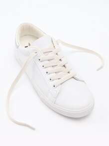 1對水鑽裝飾鞋帶滌綸時尚配件適用於運動鞋 - 米色 - 查看 4