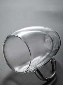 1pc Clear Glass Cup, Transparent Coffee Mug For Household - Clear - View 6