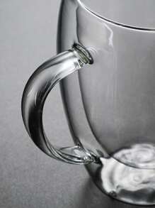 1pc Clear Glass Cup, Transparent Coffee Mug For Household - Clear - View 7