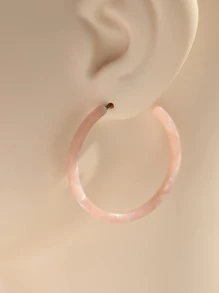 Bông tai vòng bít tối giản - Bụi hồng - Xem 2