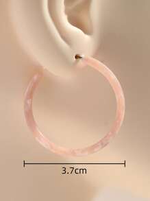 Bông tai vòng bít tối giản - Bụi hồng - Xem 3
