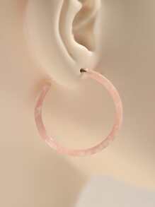Bông tai vòng bít tối giản - Bụi hồng - Xem 5