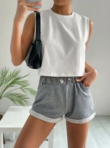 SHEIN Essnce Solid Tank Top