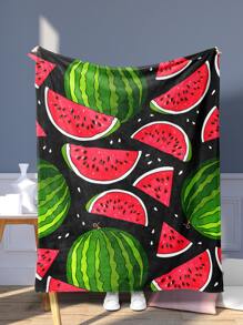1 manta con patrón de sandía, manta de dormir de poliéster para dormitorio - Multicolor - Ver 1
