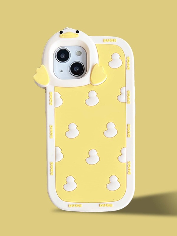1pc Cute Duck Design Phone Case Compatible With Iphone 13/14 Pro Max/11