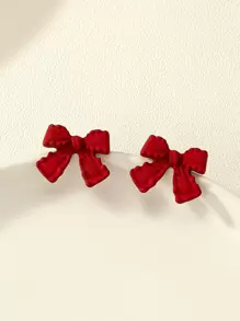 1 对时尚、简约风格的蝴蝶结耳钉，适合户外运动、派对、度假、情人节礼物、高品质、妈妈、母亲、母亲节、礼物 - 彩色 - 查看 3