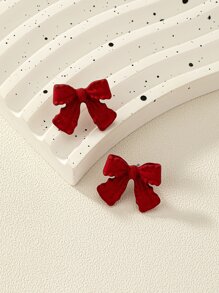 1 对时尚、简约风格的蝴蝶结耳钉，适合户外运动、派对、度假、情人节礼物、高品质、妈妈、母亲、母亲节、礼物 - 彩色 - 查看 4