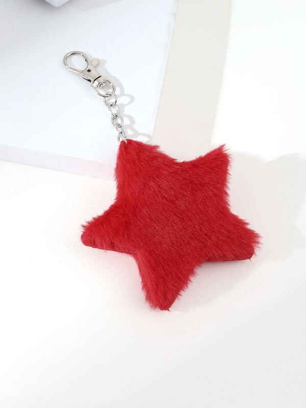 قلادة على شكل نجمة للحقيبة، قلادة مفاتيح كرتونية جميلة باللون الأحمر هدية، اكسسوارات، ديكور للمراهقات والطالبات والعاملات، سلسلة مفاتيح للسيارة للنساء