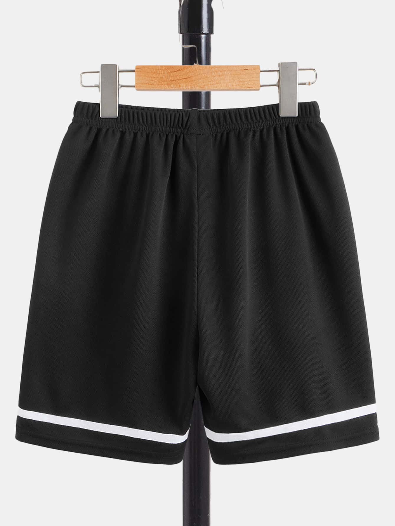 SHEIN Boys Letter Graphic Striped Trim Tank Top & Shorts - Black - View 6