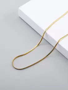 Men Minimalist Chain Necklace - Yellow Gold - View 1