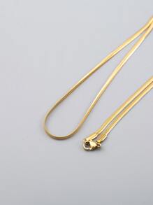 Men Minimalist Chain Necklace - Yellow Gold - View 2