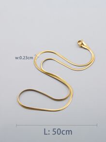 Men Minimalist Chain Necklace - Yellow Gold - View 4