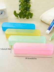 1 caja de almacenamiento portátil para cepillos de dientes, estuche amarillo para cepillos de dientes para viajes - Verde - Ver 2