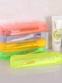 1 caja de almacenamiento portátil para cepillos de dientes, estuche amarillo para cepillos de dientes para viajes - Verde - Ver 4