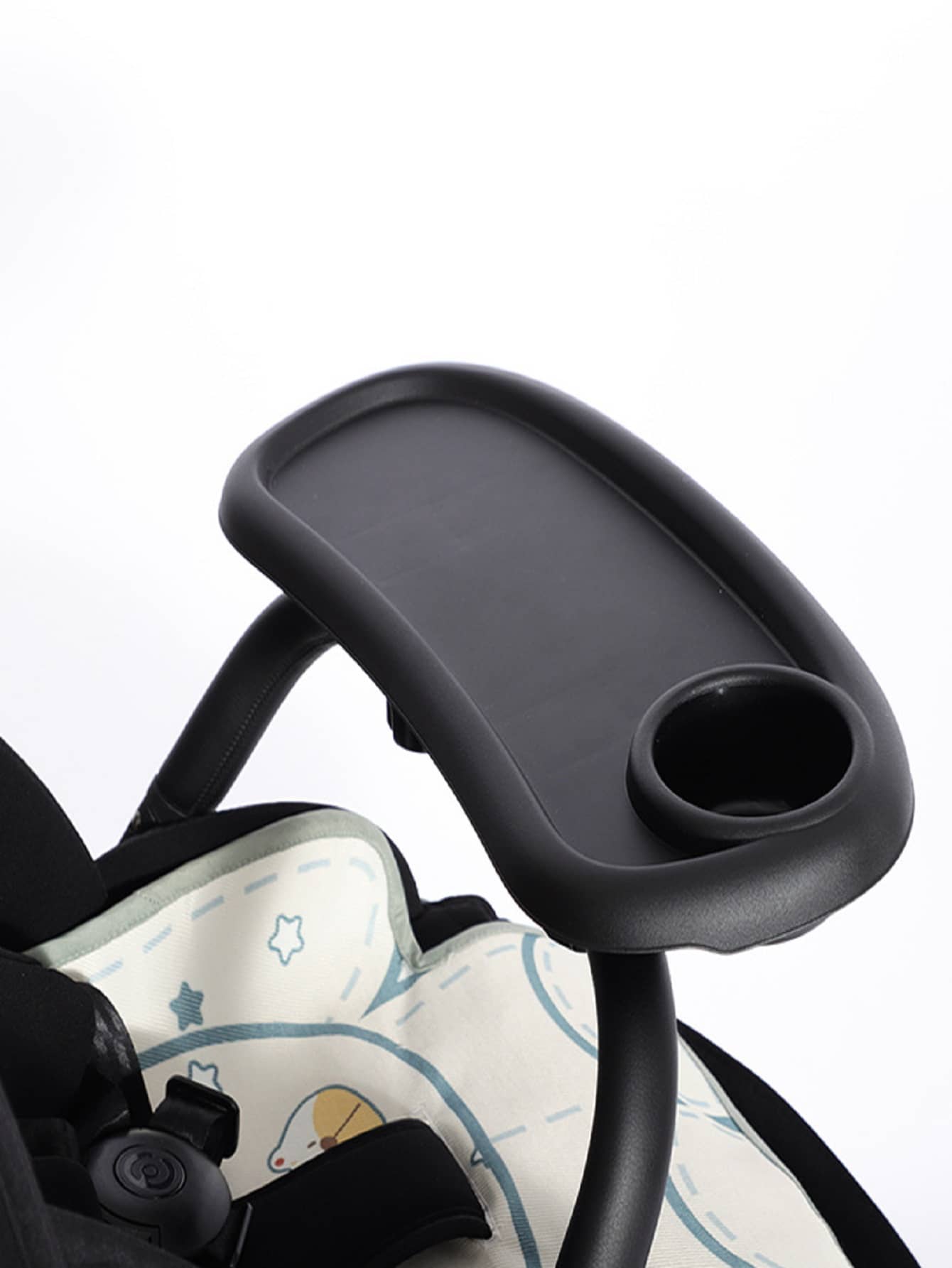 Baby Stroller Snack Tray, Car Seat Snack Plate - Black - View 1