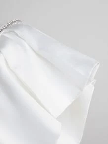 SHEIN BAE Twist Front Butterfly Sleeve Crop Top - White - View 7