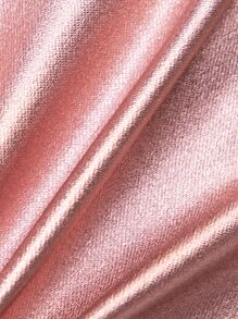 SHEIN BAE Áo nữ Bất đối xứng Ren lên màu trơn Buổi tiệc - Bụi hồng - Xem 7