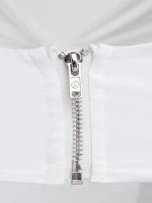 SHEIN BAE Twist Front Butterfly Sleeve Crop Top - White - View 8